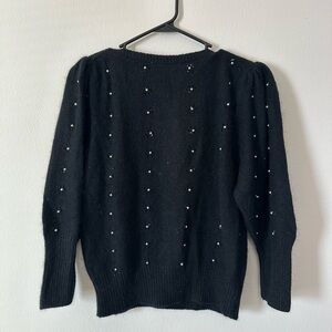 FABE Vintage Black Pearl Beaded Sweater